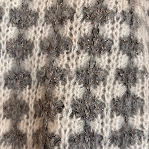 Cozy Cream and Brown Women's Cardigan Sweater - Picture 3 of 7